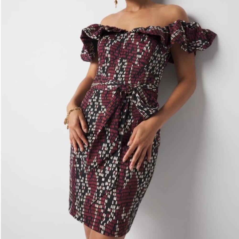 NWT WHBM Off-the-Shoulder Poplin Mini Dress